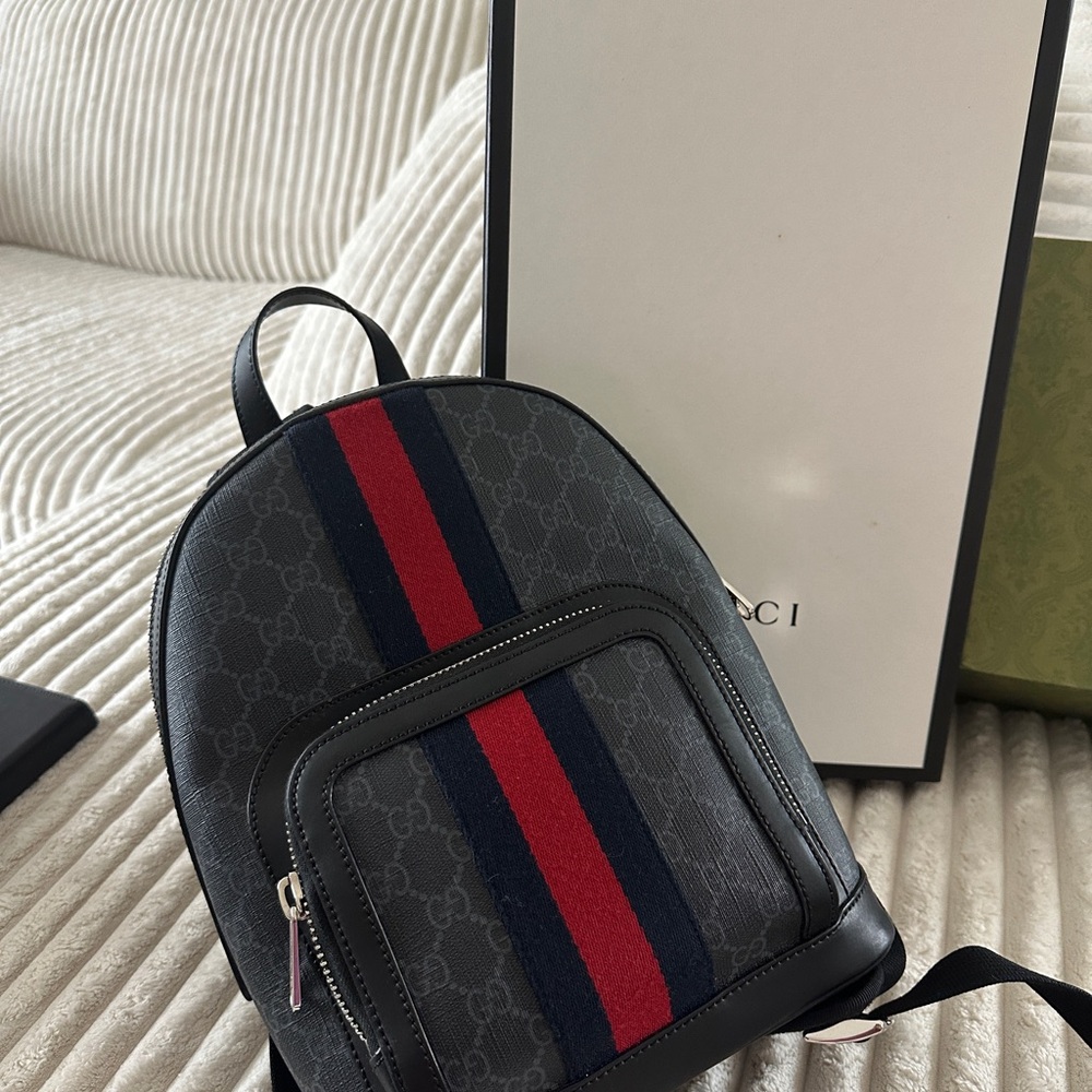 Gucci Black and Red Backpack